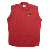 ADIDAS Cycling Mens Jersey Red Sleeveless 1/2 Zip M
