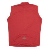 ADIDAS Cycling Mens Jersey Red Sleeveless 1/2 Zip M