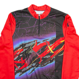 DESCENT Cycling Mens Jersey Red Long Sleeve 1/4 Zip M