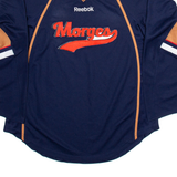 REEBOK Hockey Morges Mens Jersey Blue Long Sleeve USA V-Neck S
