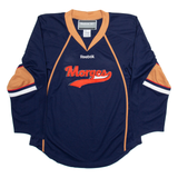 REEBOK Hockey Morges Mens Jersey Blue Long Sleeve USA V-Neck S