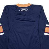 REEBOK Hockey Morges Mens Jersey Blue Long Sleeve USA V-Neck S