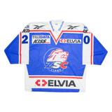 OCHSNER ZSC Lions Signed Hockey Mens Jersey Blue Long Sleeve V-Neck L