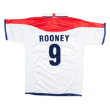 England Mens Football Shirt Jersey White Button Neck M