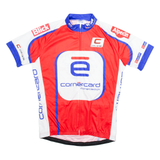 W'AMS Full Zip Cycling Mens Jersey Red Button Neck L