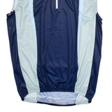BRUNEX Cycling Mens Jersey Blue Sleeveless 1/4 Zip 2XL