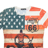 MEGA LINIA Route 66 Bike Mens T-Shirt Red USA XL