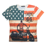 MEGA LINIA Route 66 Bike Mens T-Shirt Red USA XL