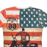 MEGA LINIA Route 66 Bike Mens T-Shirt Red USA XL