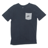 NIKE Mens T-Shirt Black Crew Neck S