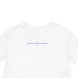 NIKE Loose Fit Cropped Womens T-Shirt White Crew Neck S