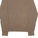 TOMMY HILFIGER Mens Jumper Brown V-Neck Tight Knit L