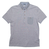 TED BAKER Mens Polo Shirt Grey Striped M
