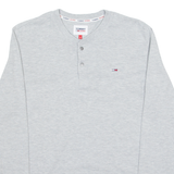 TOMMY HILFIGER Mens Polo Shirt Grey Long Sleeve M