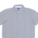 TOMMY HILFIGER Mens Polo Shirt Black Geometric L