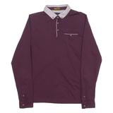 TED BAKER Mens Polo Shirt Maroon Long Sleeve S