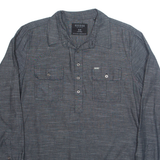 GUESS Slim Fit Mens Plain Shirt Grey Long Sleeve M