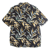 BURTON Mens Shirt Black Floral Short Sleeve M