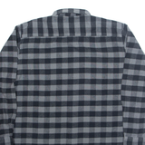 Mens Shirt Grey Check Long Sleeve L