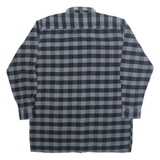 Mens Shirt Grey Check Long Sleeve L