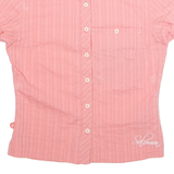 SALOMON Womens Shirt Pink Striped Short Sleeve M