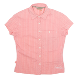 SALOMON Womens Shirt Pink Striped Short Sleeve M