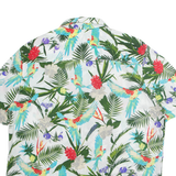 H&M Mens Shirt White Floral Short Sleeve XL