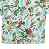 H&M Mens Shirt White Floral Short Sleeve XL