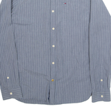 HILFIGER DENIM Mens Shirt Grey Pinstripe Long Sleeve S