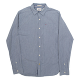 HILFIGER DENIM Mens Shirt Grey Pinstripe Long Sleeve S