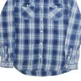 GUESS Mens Shirt Blue Check Long Sleeve M