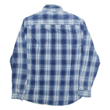 GUESS Mens Shirt Blue Check Long Sleeve M