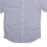 LACOSTE Mens Shirt Black Gingham Short Sleeve M