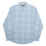 DKNY Mens Shirt Blue Check Long Sleeve M
