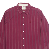 TIMBERLAND Mens Shirt Red Pinstripe Long Sleeve XL