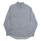 TOMMY HILFIGER Mens Shirt Grey Spotted Long Sleeve L