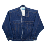 ATTRAK DENIM Mens Sherpa Lined Denim Jacket Blue M
