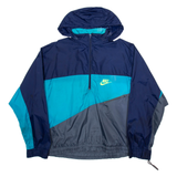 NIKE Mens Pullover Jacket Blue Nylon Colourblock XL