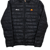 ELLESSE Mens Puffer Coat Black Hooded S