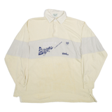 OAKTON Mens Polo Shirt Yellow Long Sleeve M