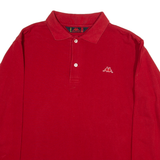 KAPPA Mens Polo Shirt Red Long Sleeve S