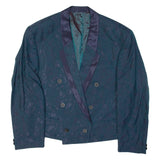 Vintage LAGOON Mens Blazer Jacket Blue 90s Crazy Pattern M