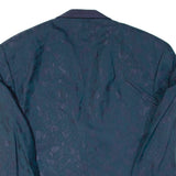 Vintage LAGOON Mens Blazer Jacket Blue 90s Crazy Pattern M