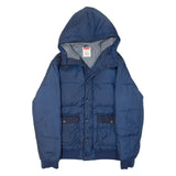 LEVI'S Mens Puffer Jacket Blue Hooded L