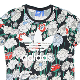 ADIDAS Floral Womens T-Shirt Green UK 6