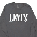 LEVI'S Relaxed Fit Mens T-Shirt Grey Long Sleeve XS