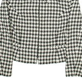 ASHLEY BROOKE Womens Blazer Jacket White Houndstooth S