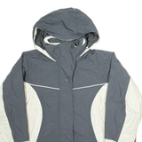 COLUMBIA Mens Rain Jacket Grey Nylon Hooded S