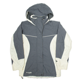 COLUMBIA Mens Rain Jacket Grey Nylon Hooded S