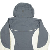 COLUMBIA Mens Rain Jacket Grey Nylon Hooded S